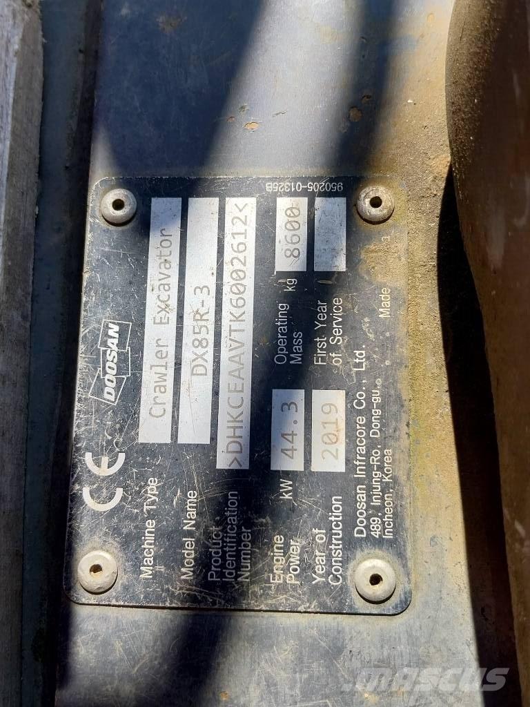 Doosan DX 85 R-3 Vidēja lieluma ekskavatori 7 t - 12 t