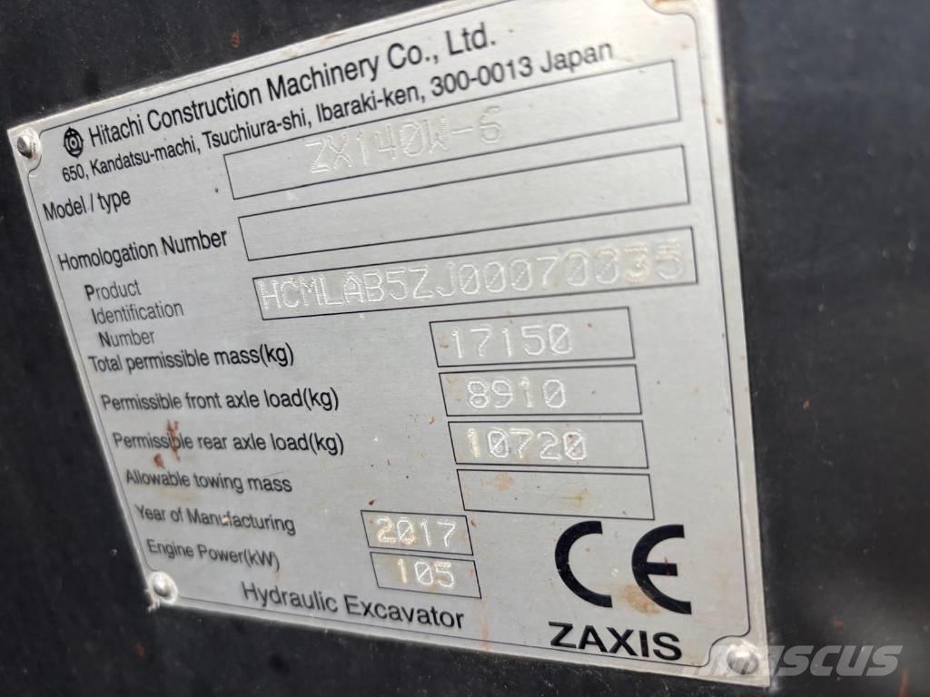 Hitachi ZX 140 W-6 Ekskavatori uz riteņiem