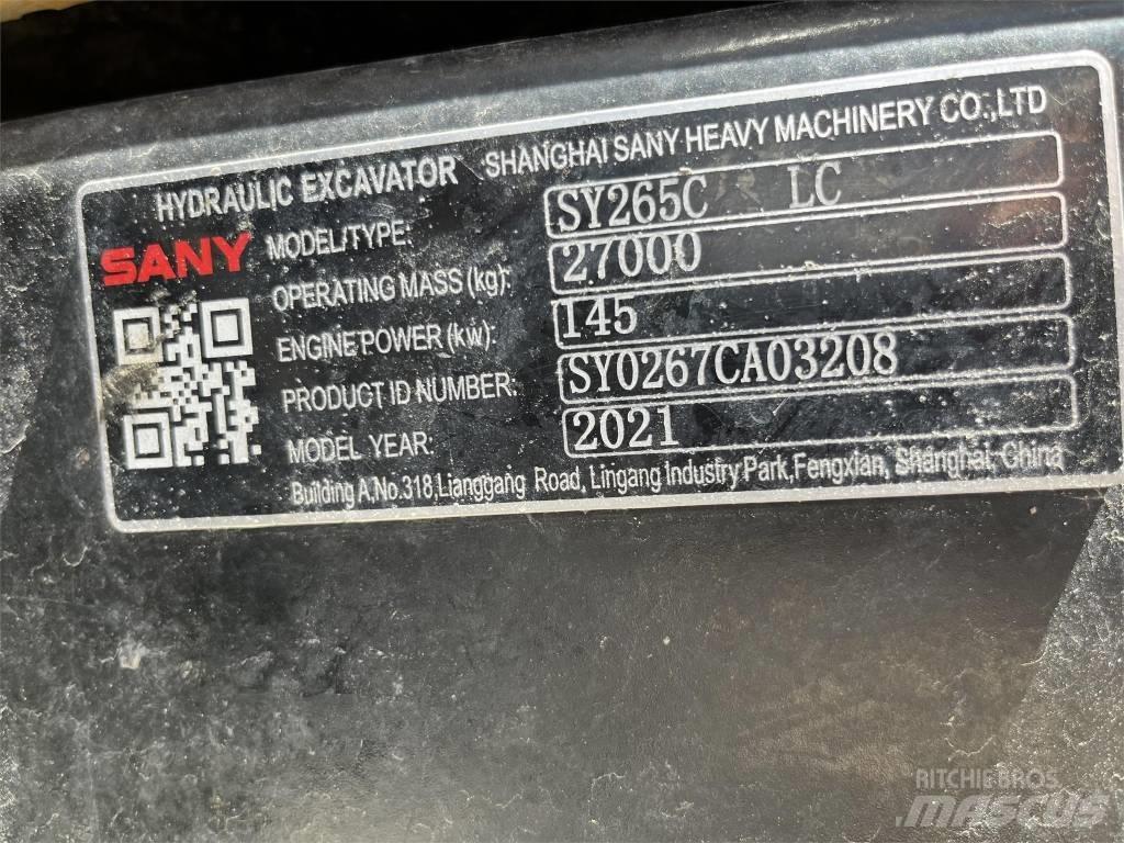 Sany SY265CLR Kāpurķēžu ekskavatori