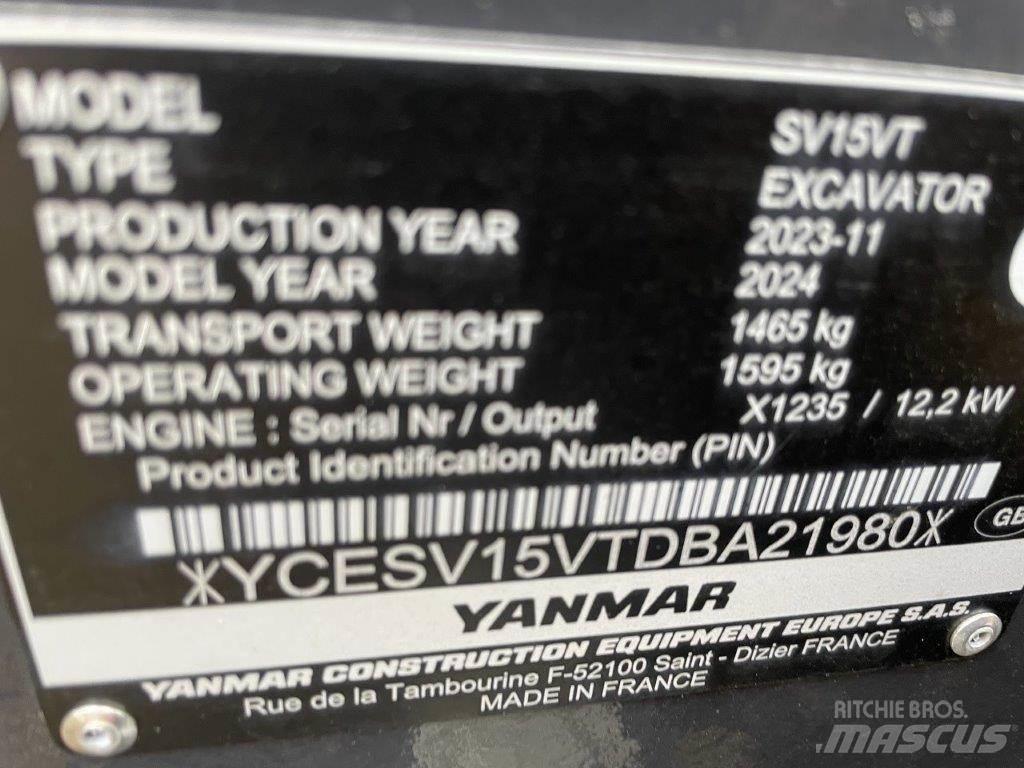 Yanmar SV15VT Vidēja lieluma ekskavatori 7 t - 12 t