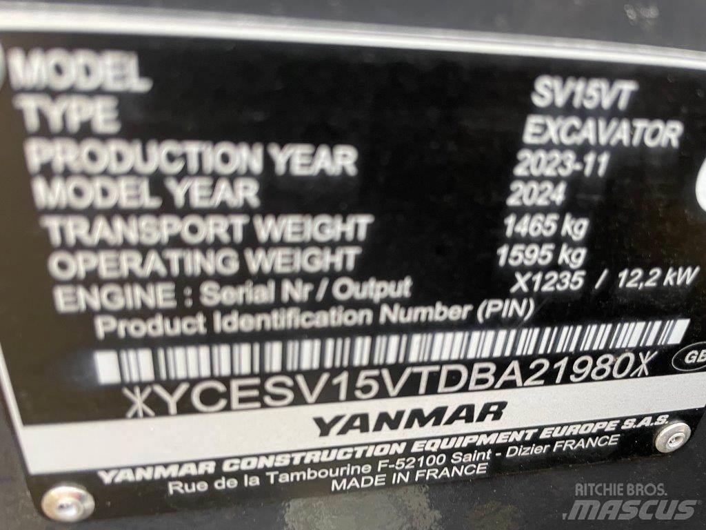 Yanmar SV15VT Vidēja lieluma ekskavatori 7 t - 12 t