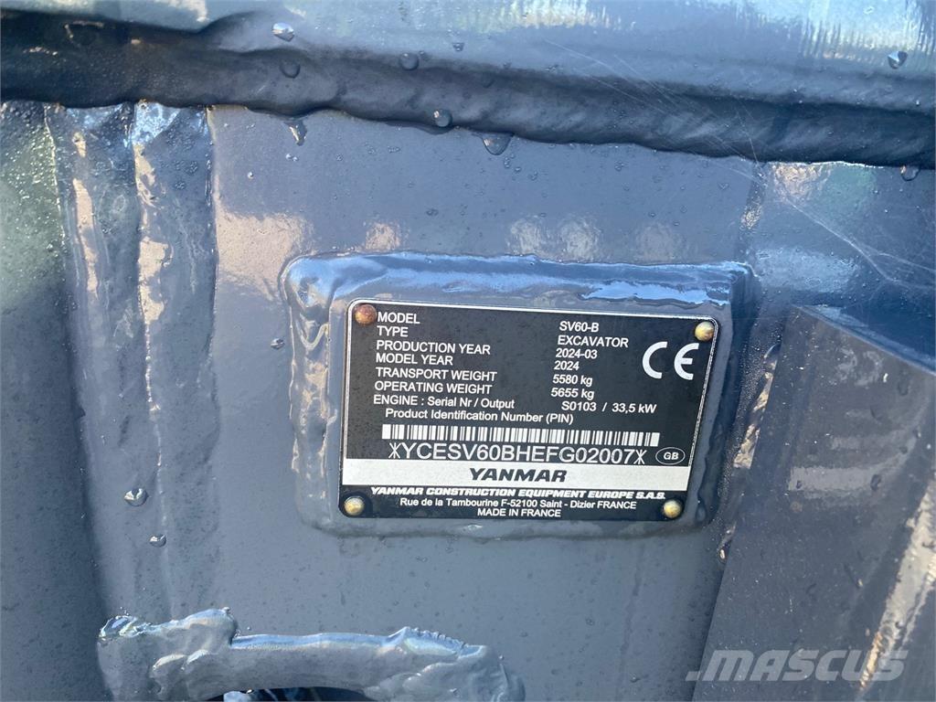 Yanmar SV60-B Vidēja lieluma ekskavatori 7 t - 12 t