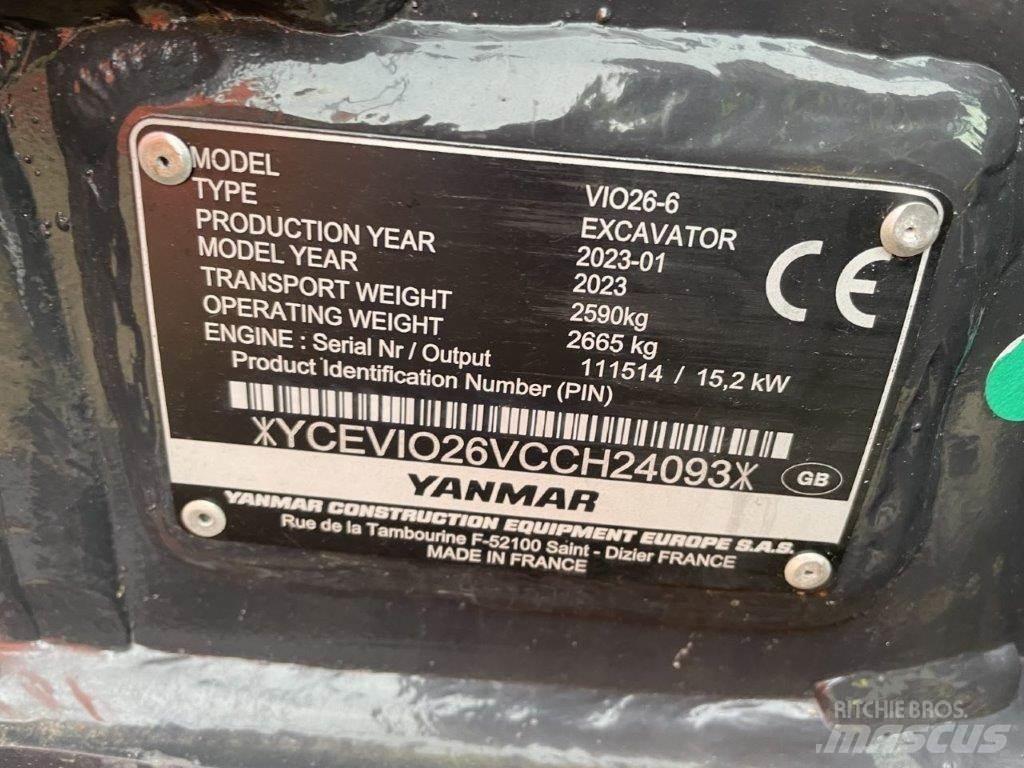 Yanmar VIO26-6 Vidēja lieluma ekskavatori 7 t - 12 t