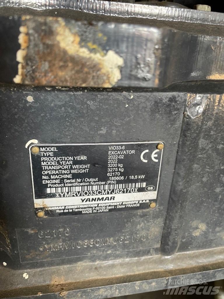 Yanmar Vio 33 Mini ekskavatori < 7 t