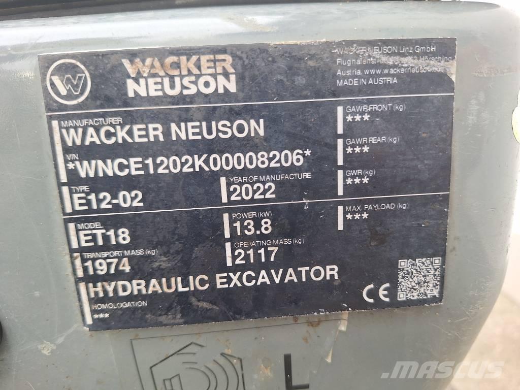 Wacker Neuson ET 18 Kāpurķēžu ekskavatori