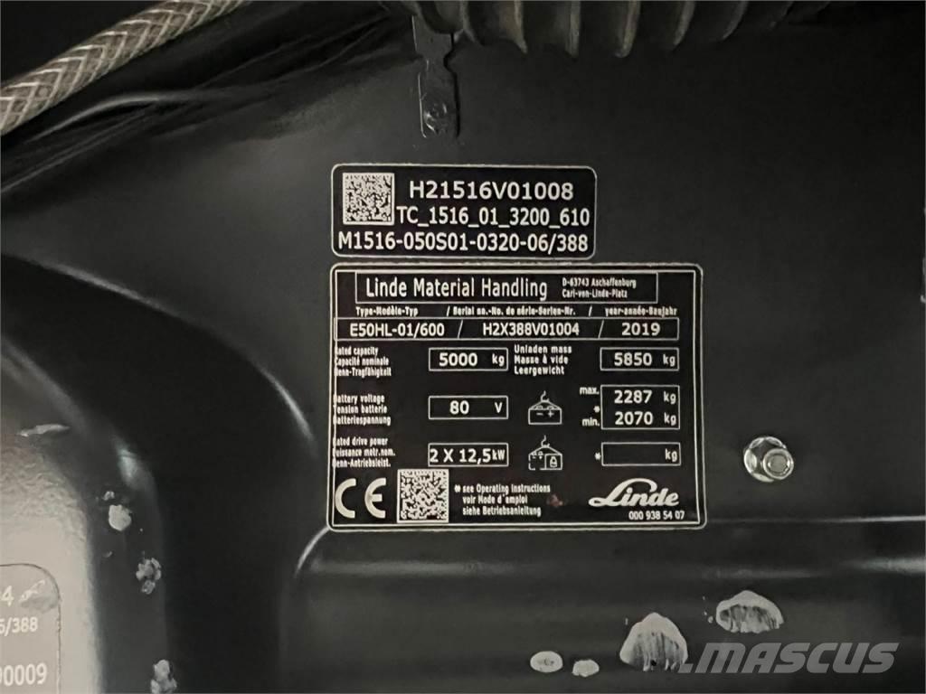 Linde E 50HL-01 Elektriskie iekrāvēji