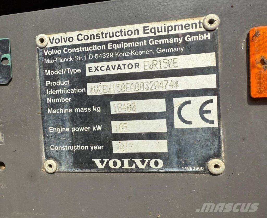 Volvo EWR150E Ekskavatori uz riteņiem