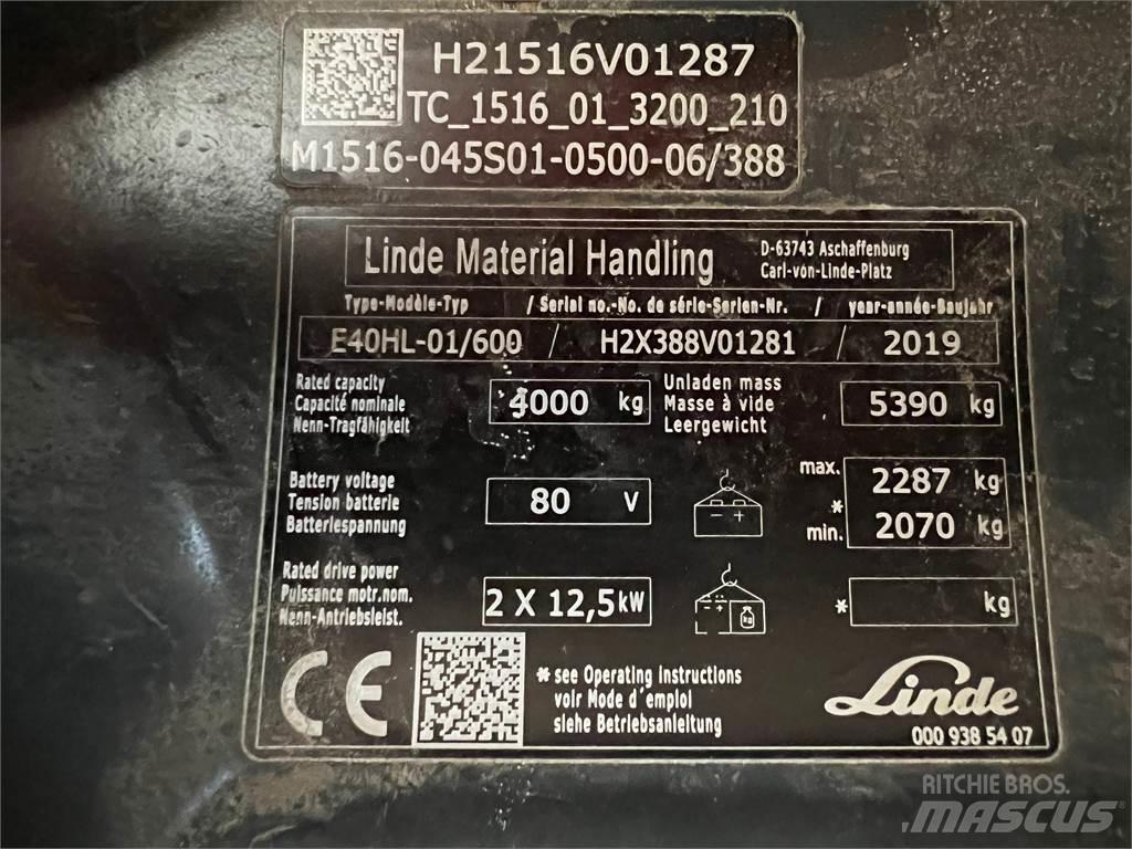 Linde E 40/600 HL Elektriskie iekrāvēji
