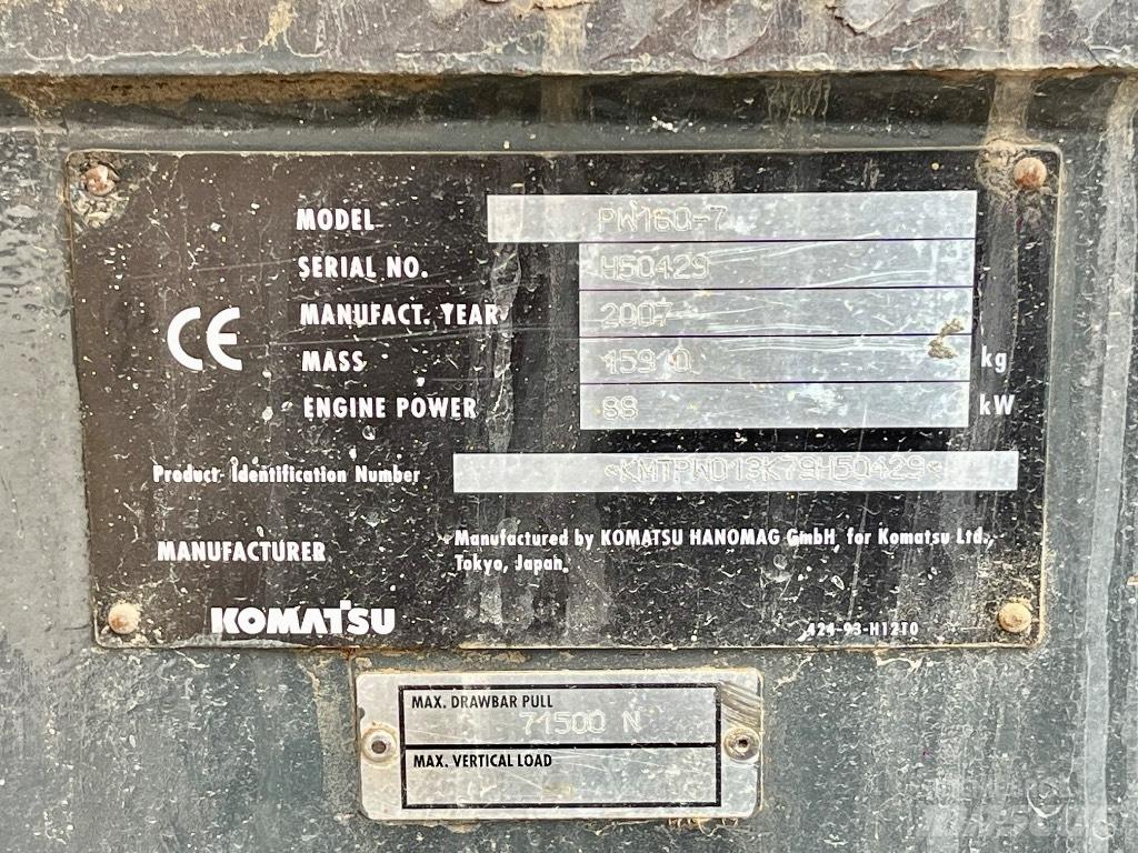 Komatsu PW 160 Ekskavatori uz riteņiem