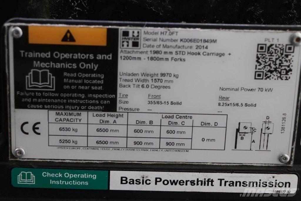 Hyster H7.0FT Tehnika ar dīzeļa dzinēju