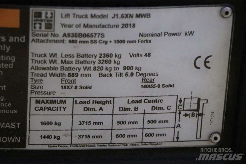 Hyster J1.6XN Elektriskie iekrāvēji