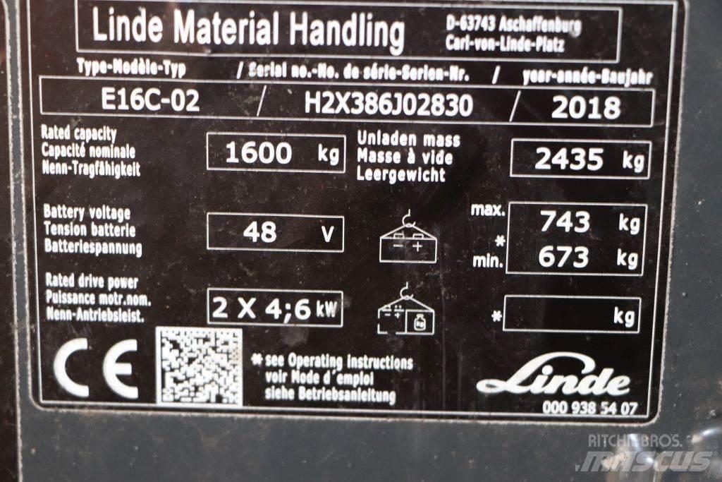 Linde E16C-02 Elektriskie iekrāvēji