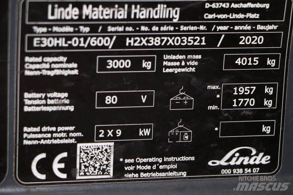 Linde E30HL-01/600 Elektriskie iekrāvēji