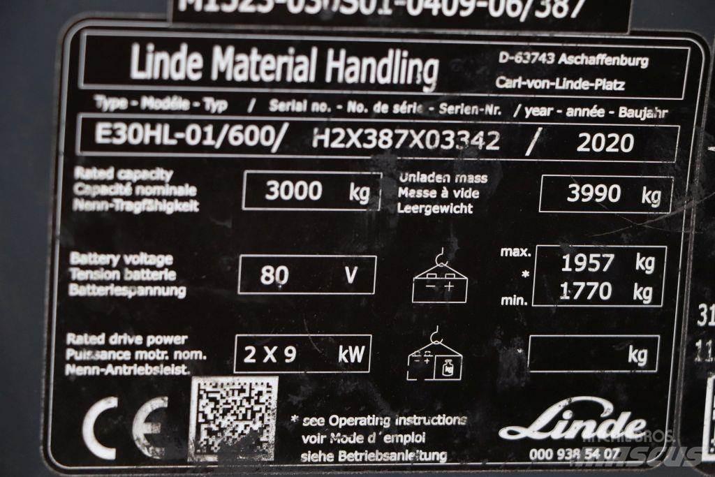 Linde E30HL-01/600 Elektriskie iekrāvēji