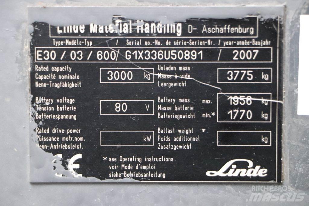 Linde E30S-03/600 Elektriskie iekrāvēji