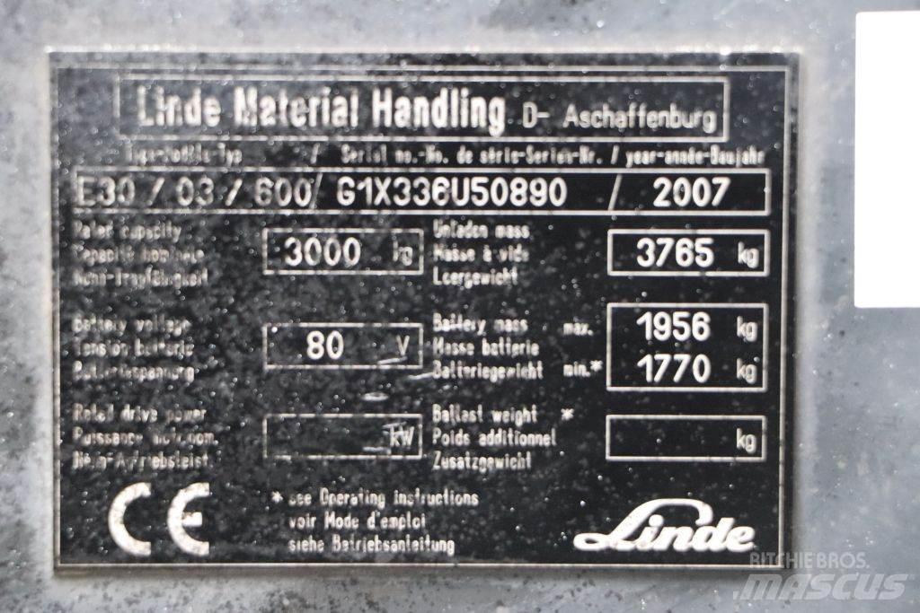 Linde E30S-03/600 Elektriskie iekrāvēji