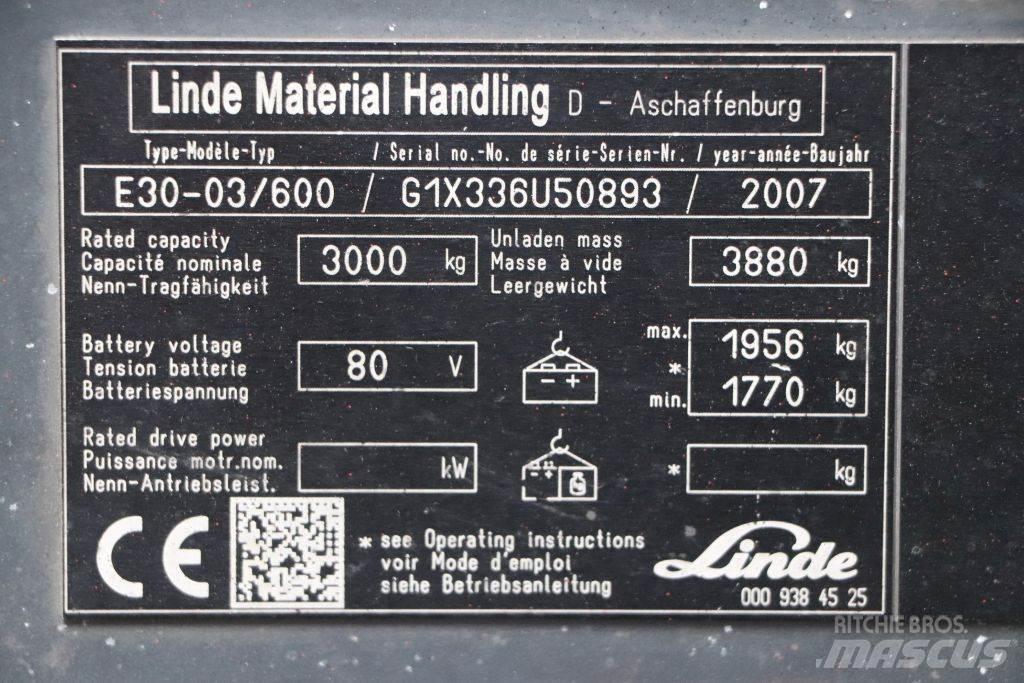 Linde E30S-03/600 Elektriskie iekrāvēji