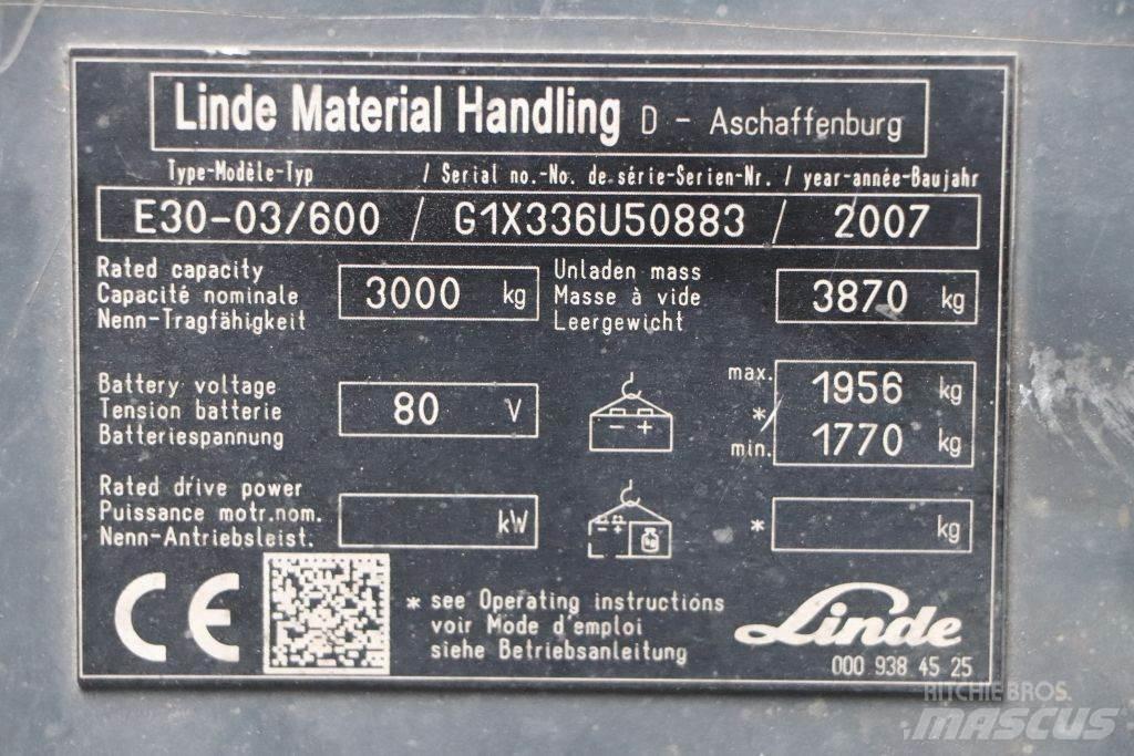 Linde E30S-03/600 Elektriskie iekrāvēji