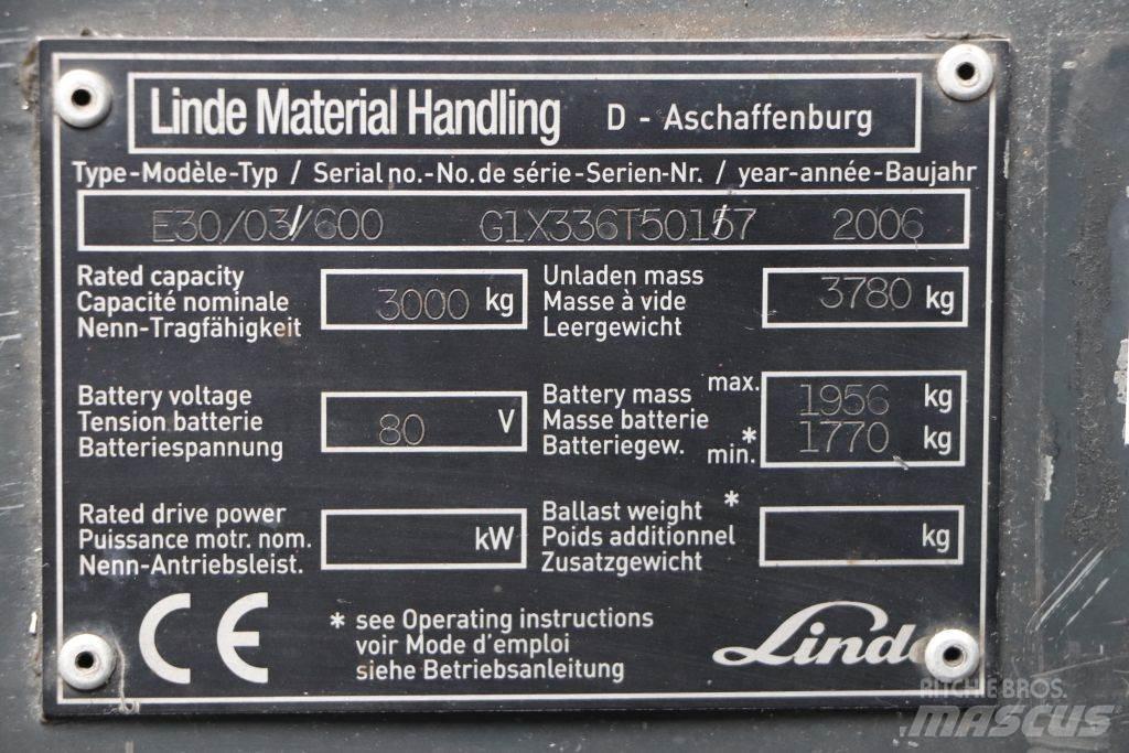 Linde E30S-03/600 Elektriskie iekrāvēji