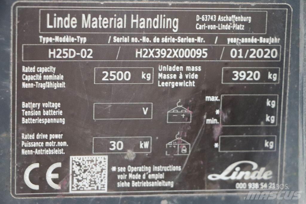 Linde H25D-02 Tehnika ar dīzeļa dzinēju