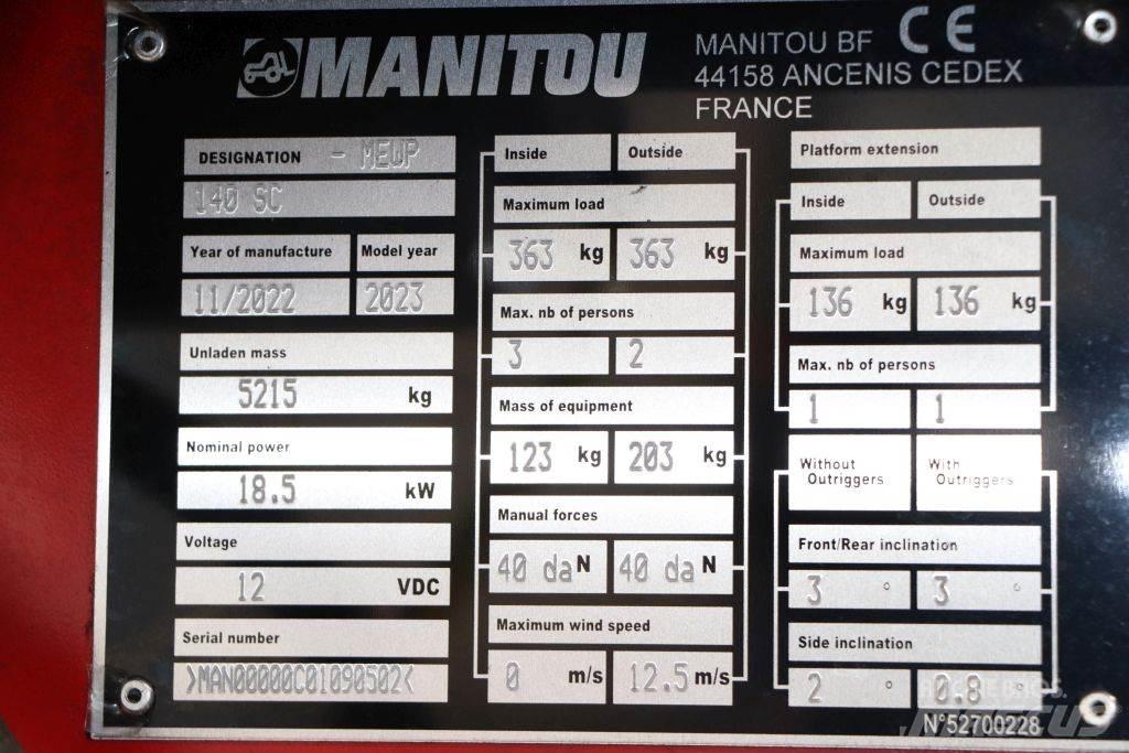 Manitou 140 SC Šķerveida pacēlāji