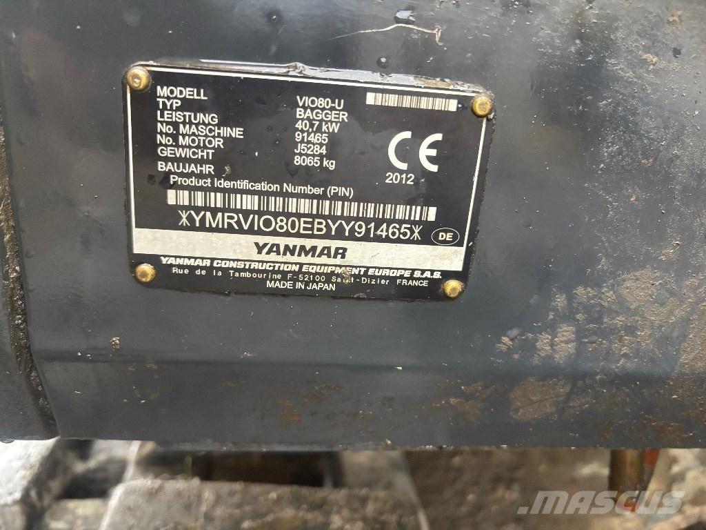 Yanmar Vio 80 U Vidēja lieluma ekskavatori 7 t - 12 t