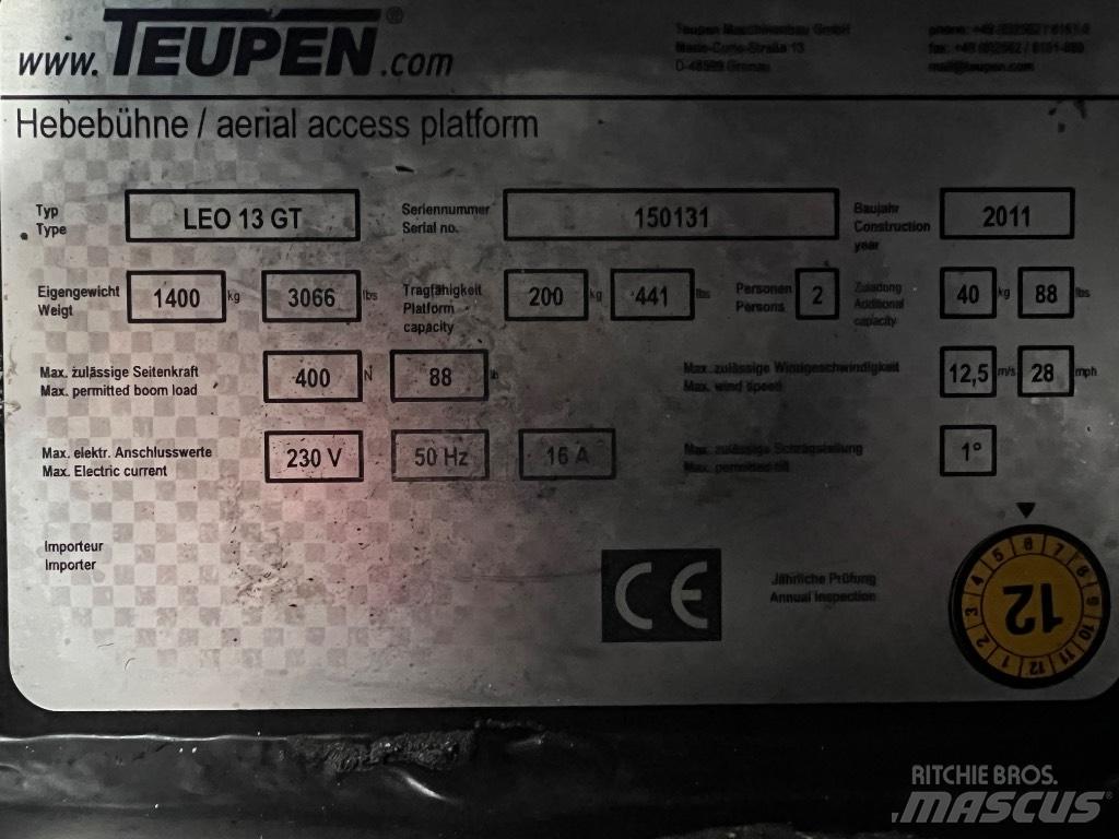 Teupen LEO 13 GT Kompakts pacēlājs ar rotējošu strēli