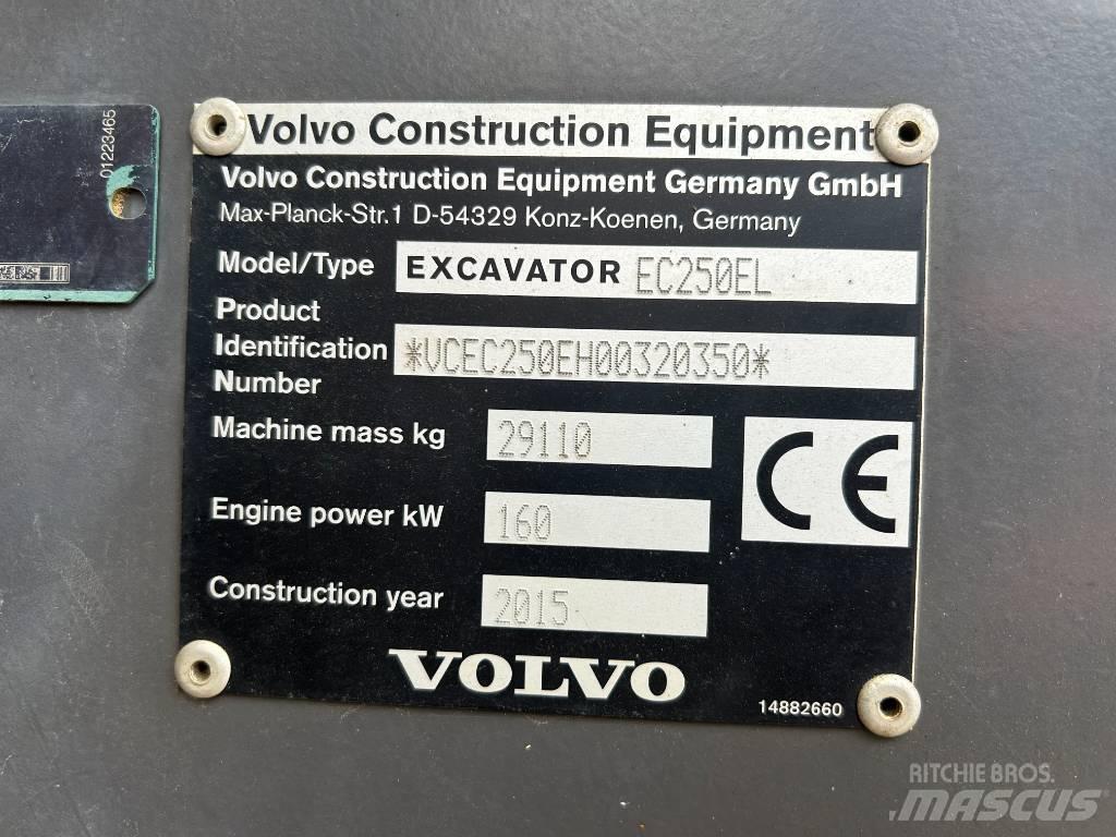 Volvo EC 250 EL Kāpurķēžu ekskavatori