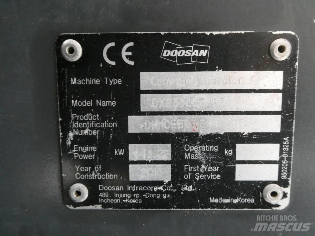 Doosan DX 235 LCR-5 Kāpurķēžu ekskavatori