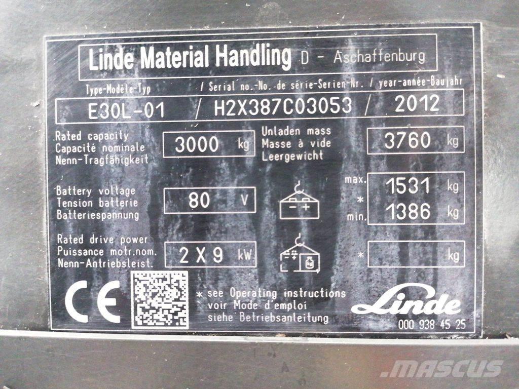 Linde E30L-01 Elektriskie iekrāvēji
