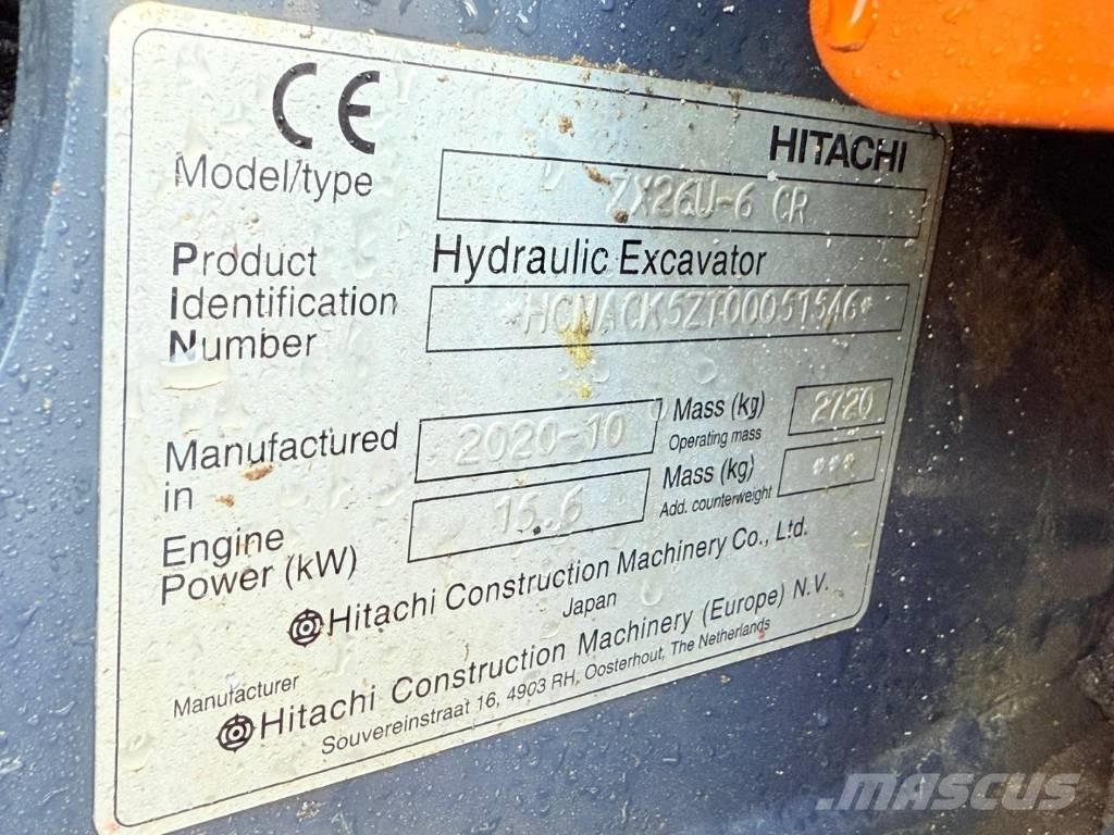 Hitachi ZX 26 U-6 CR Mini ekskavatori < 7 t