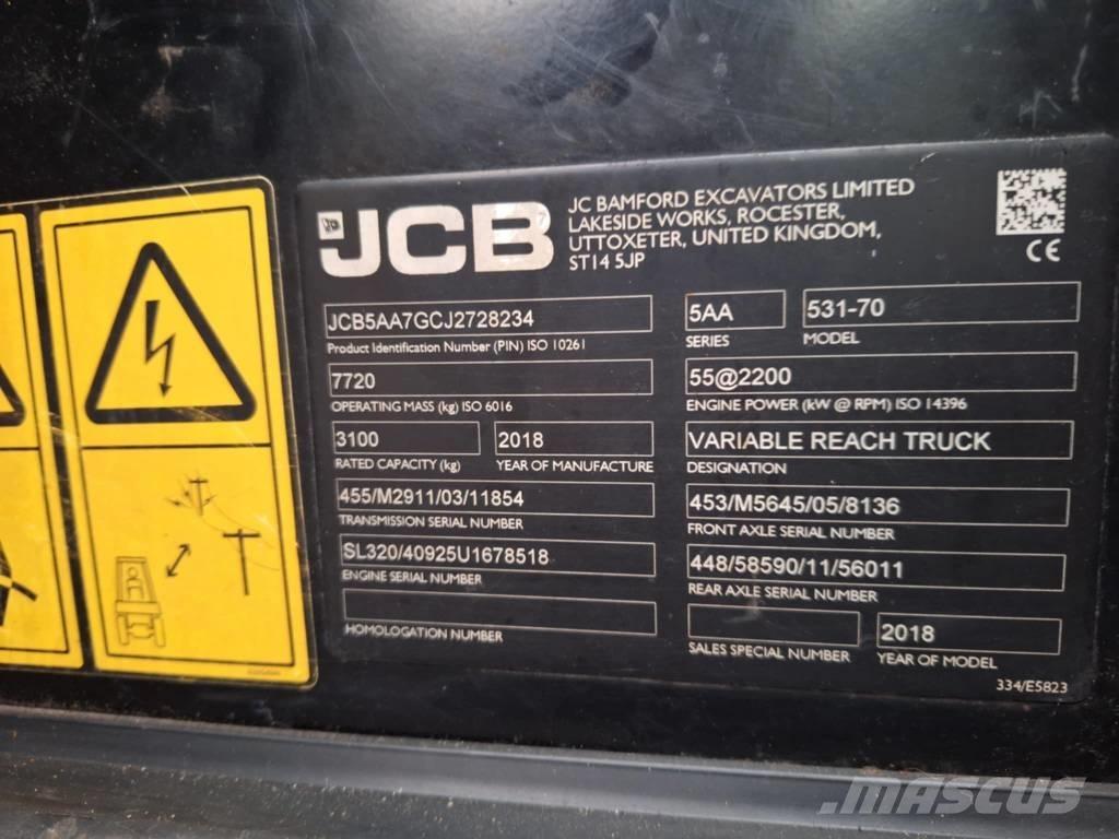 JCB 531-70 Teleskopiskie manipulatori