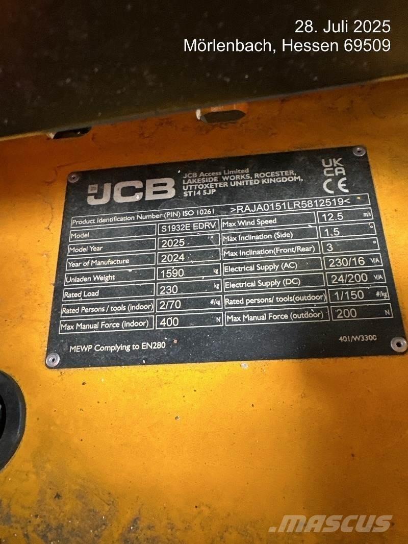 JCB S1932E Šķerveida pacēlāji