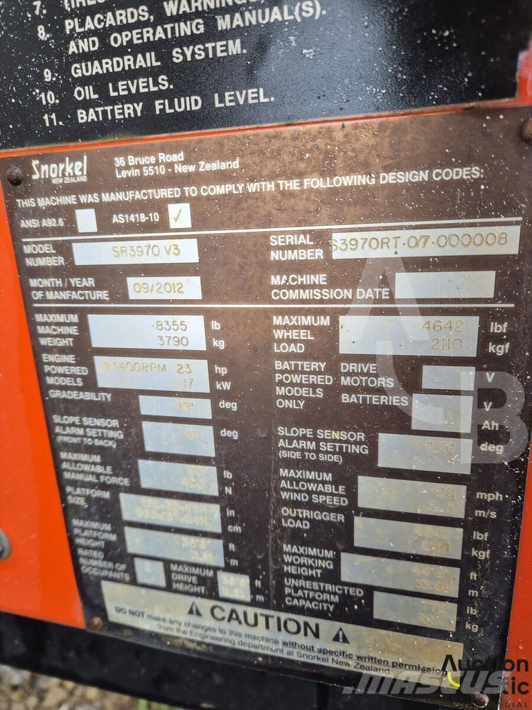 Snorkel S3970RT Šķerveida pacēlāji
