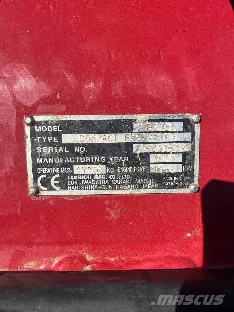 Takeuchi TB216 Mini ekskavatori < 7 t