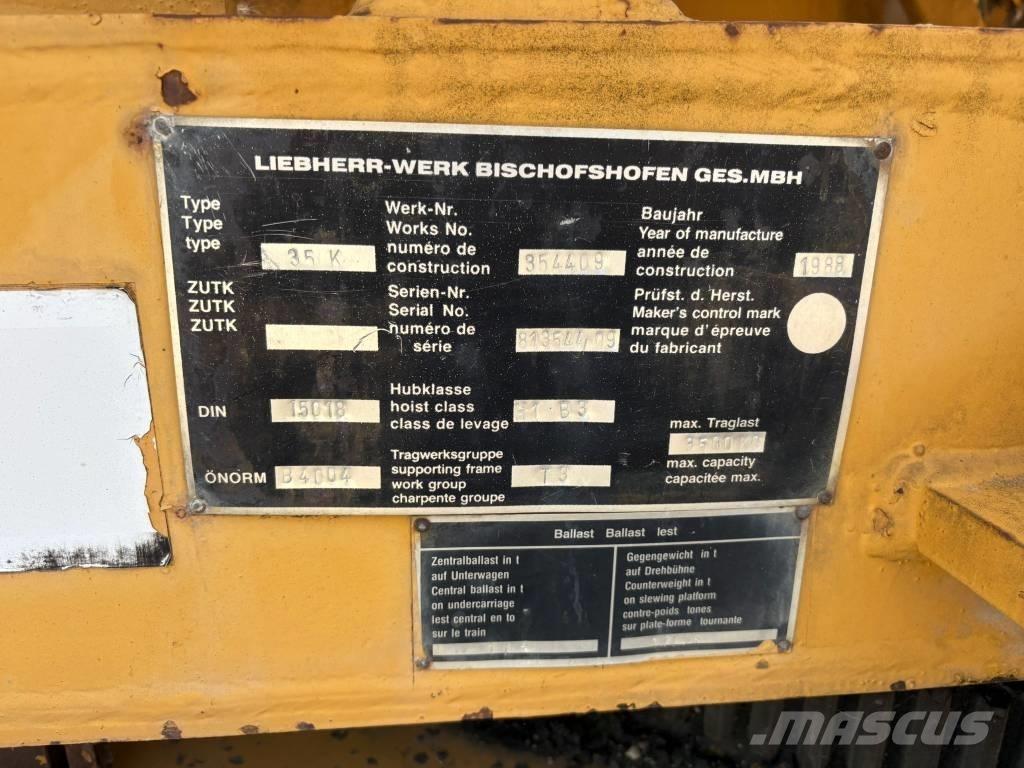Liebherr 35 K Torņa krāni