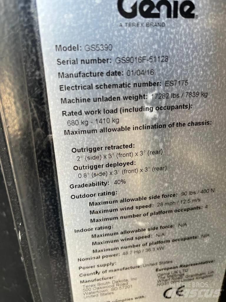 Genie GS 5390 RT Šķerveida pacēlāji