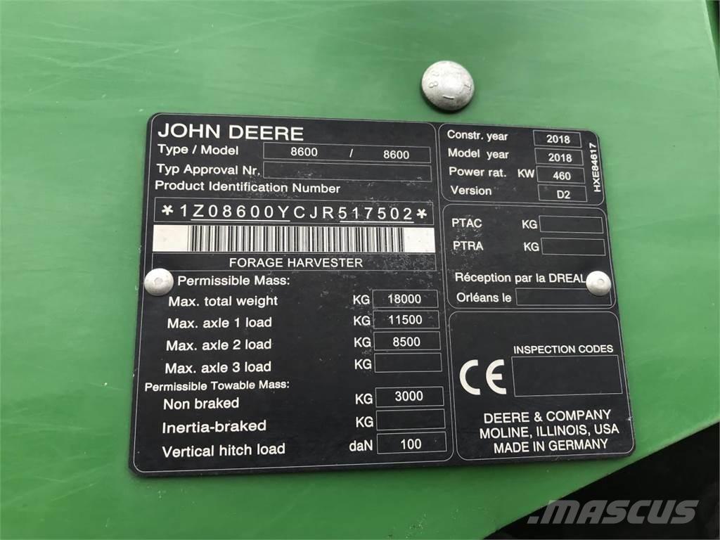 John Deere 8600 Lopbarības novācēji