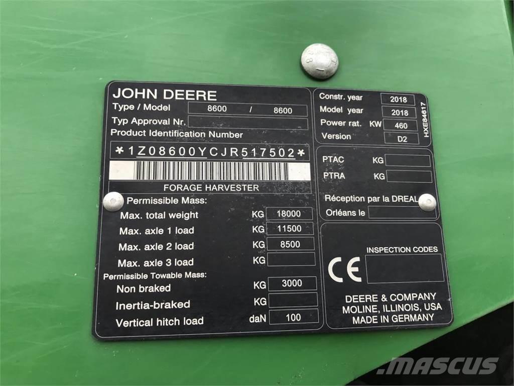 John Deere 8600 Lopbarības novācēji