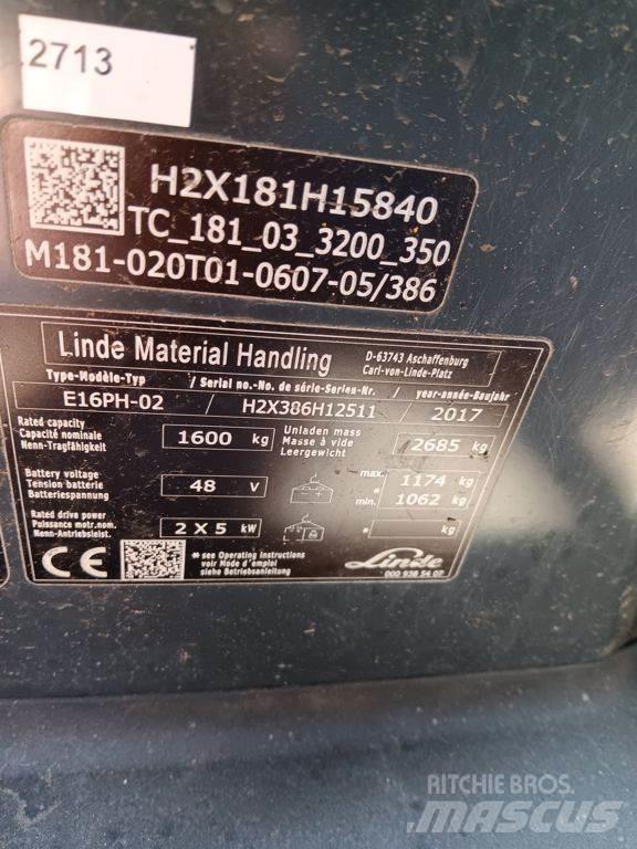 Linde E16PH Elektriskie iekrāvēji