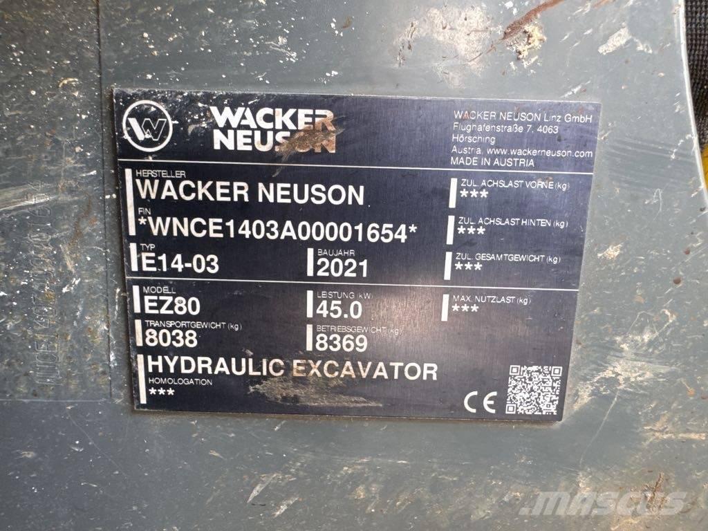 Wacker Neuson EZ80 Kāpurķēžu ekskavatori
