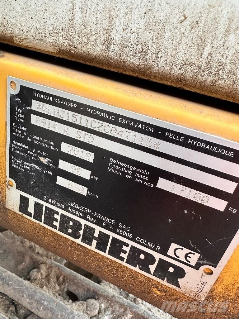 Liebherr R 914 K STD Kāpurķēžu ekskavatori