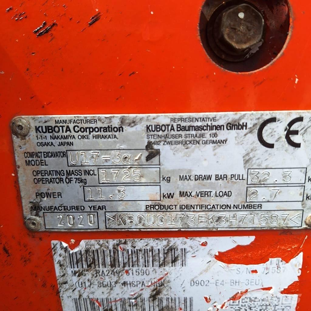 Kubota U 17-3 Mini ekskavatori < 7 t
