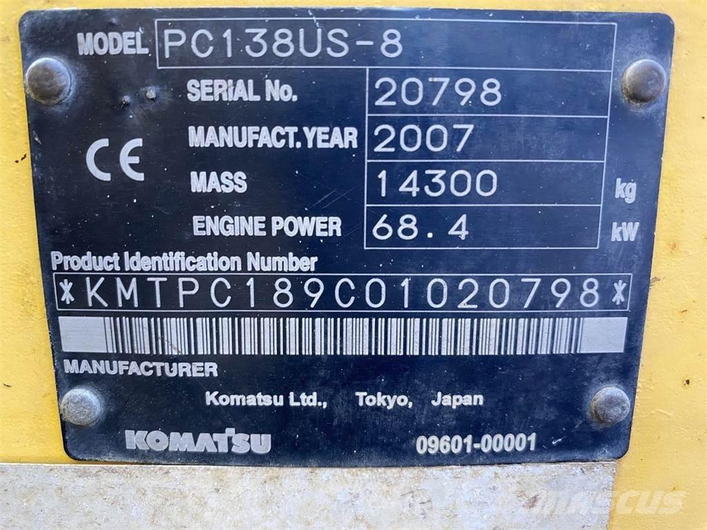 Komatsu PC138US-8 Kāpurķēžu ekskavatori