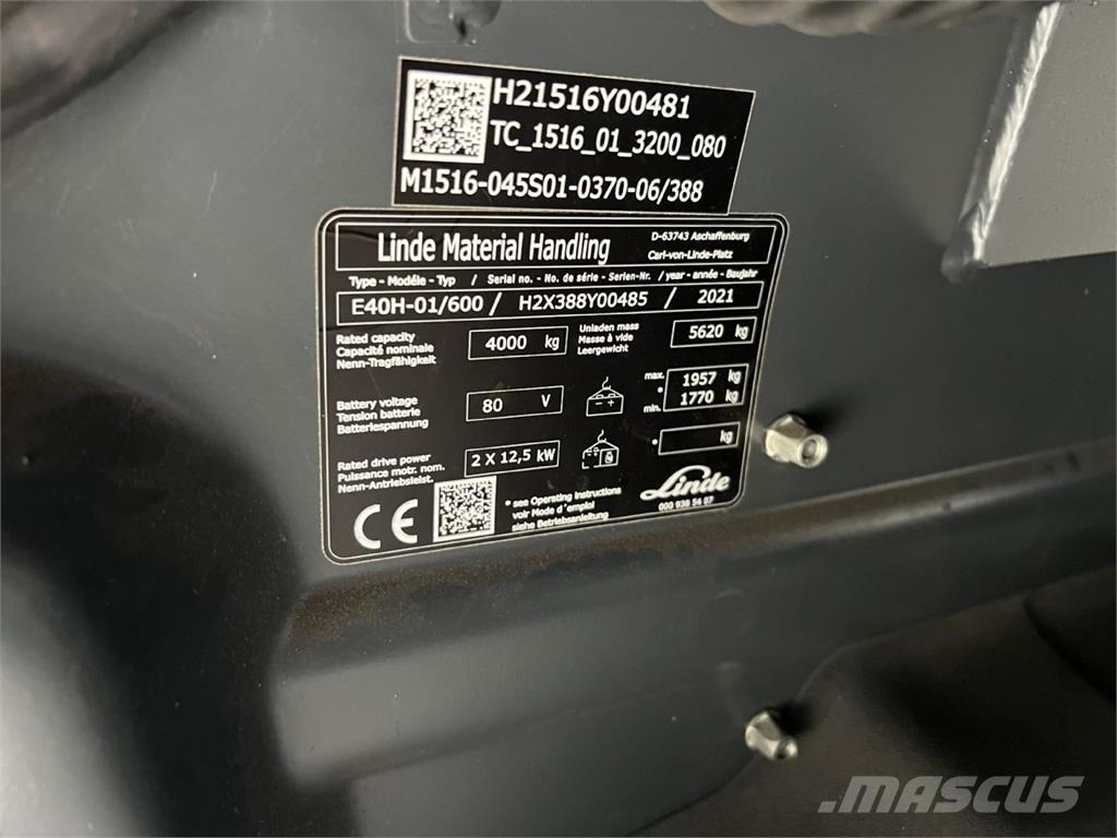 Linde E 40H-01 / 600 Elektriskie iekrāvēji