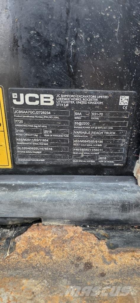 JCB 531-70 Agri Teleskopiskie manipulatori