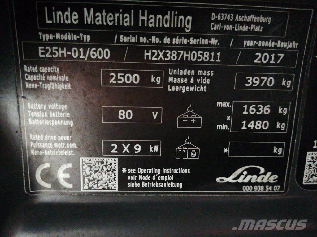 Linde E25H-01/600 Elektriskie iekrāvēji