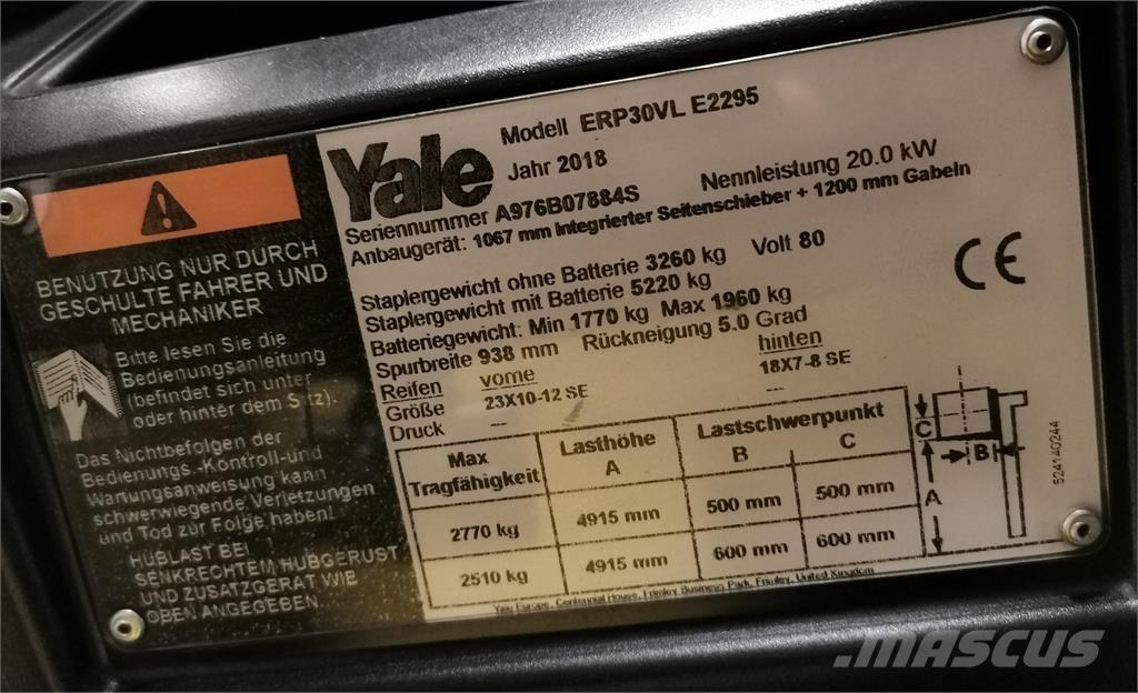 Yale ERP30VL Elektriskie iekrāvēji