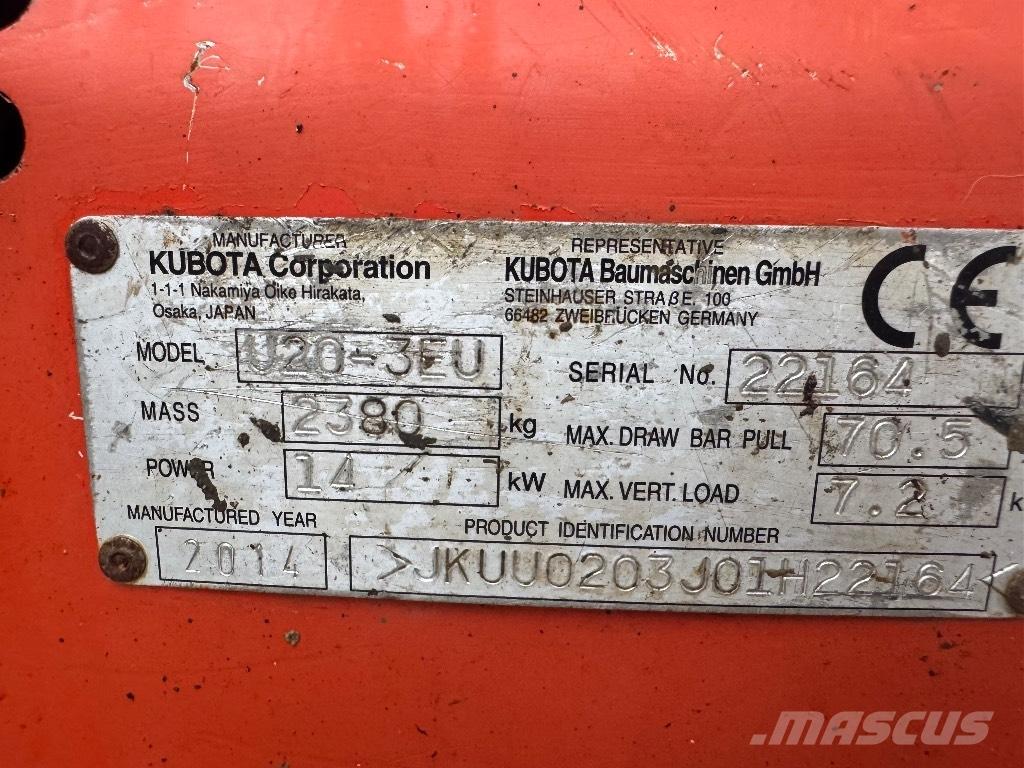 Kubota U 20-3 Mini ekskavatori < 7 t
