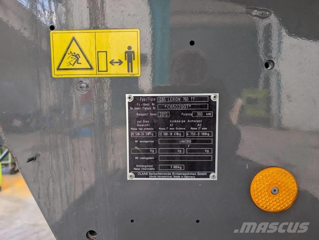 CLAAS Lexion 760 TT Ražas novākšanas kombaini